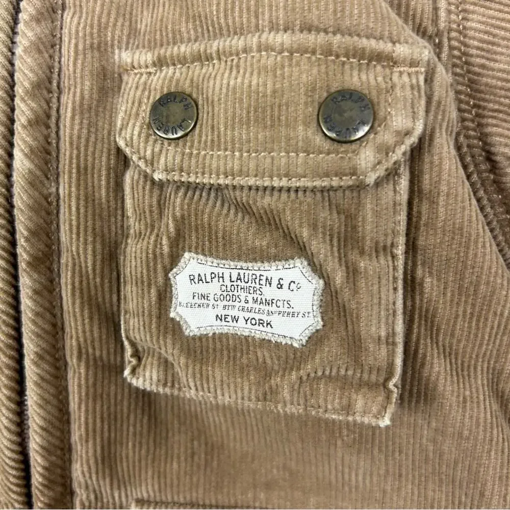 Ralph Lauren Baby Corduroy Plaid Flannel Lined Snow Bunting Size 6 MOS